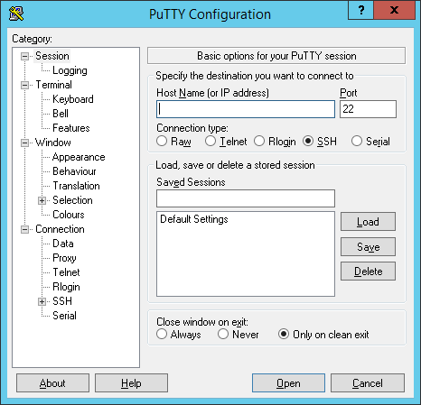 SSH connect via putty 1